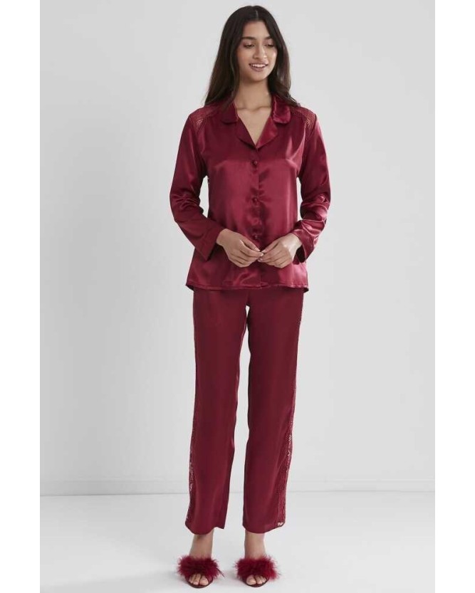 Pierre Cardin Kadın Sırtı Dantel Saten Pijama Takımı 1438 Pierre Cardin Kadın Sırtı Dantel Saten Pijama Takımı 1438