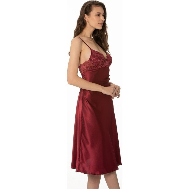 Pierre Cardin Kaplı Saten Gecelik 900 Bordo