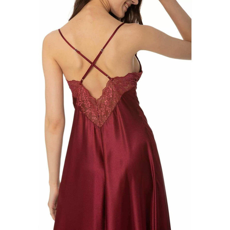 Pierre Cardin Kaplı Saten Gecelik 900 Bordo
