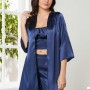 Pierre Cardin Laci Saten 3'lü Pijama Takım 2075