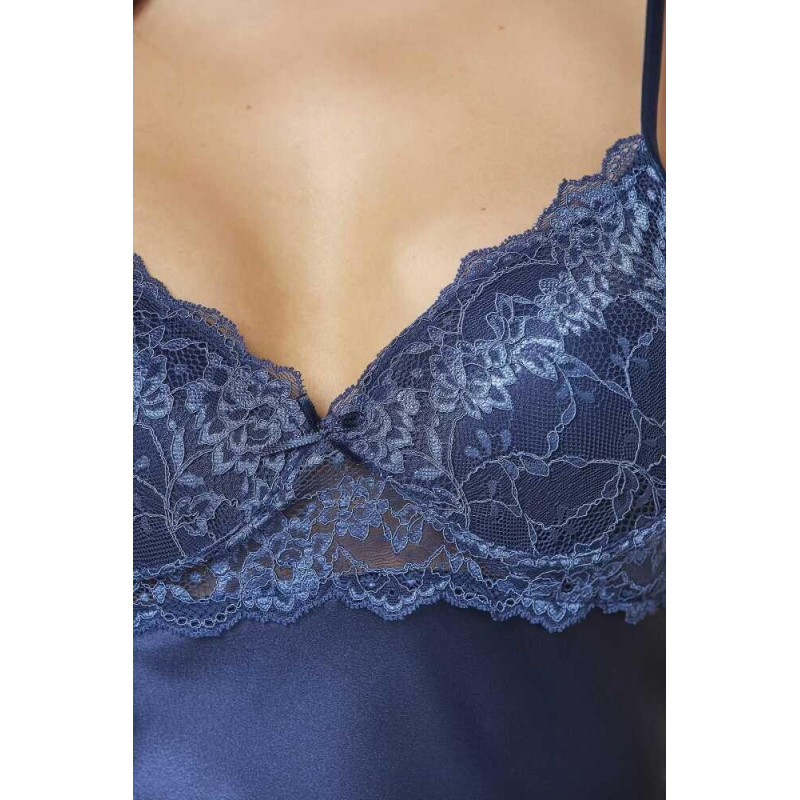 Pierre Cardin Lacivert Saten Dantelli Şort Babydoll Takım 415 Pierre Cardin Lacivert Saten Dantelli Şort Babydoll Takım 415