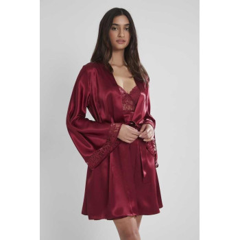 Pierre Cardin Midi Dantel Sabahlık Gecelik Set 4090 Bordo