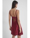 Pierre Cardin Midi Dantel Sabahlık Gecelik Set 4090 Bordo
