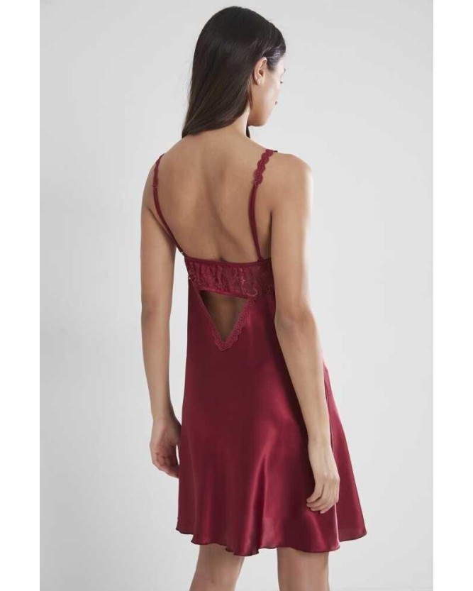 Pierre Cardin Midi Dantel Sabahlık Gecelik Set 4090 Bordo