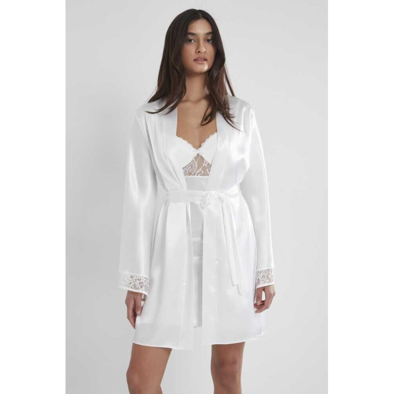 Pierre Cardin Midi Dantel Sabahlık Gecelik Set 4090 Ekru