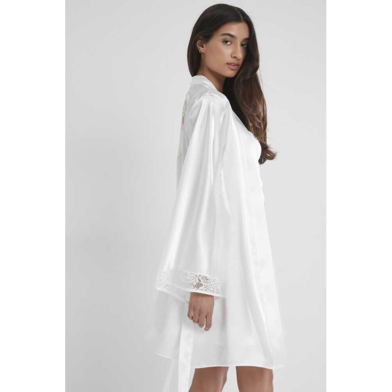 Pierre Cardin Midi Dantel Sabahlık Gecelik Set 4090 Ekru