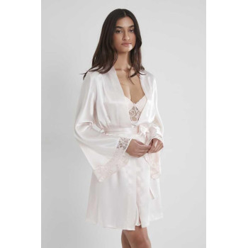 Pierre Cardin Midi Dantel Sabahlık Gecelik Set 4090 İnci