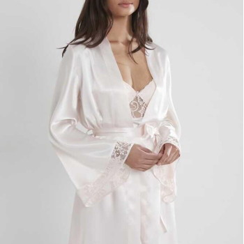 Pierre Cardin Midi Dantel Sabahlık Gecelik Set 4090 İnci