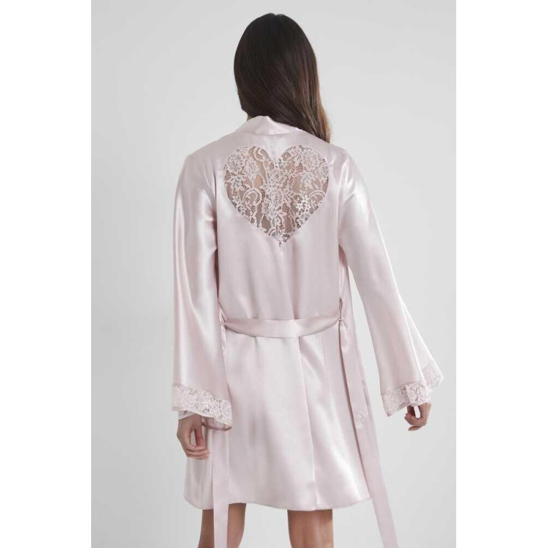 Pierre Cardin Midi Dantel Sabahlık Gecelik Set 4090 Pudra