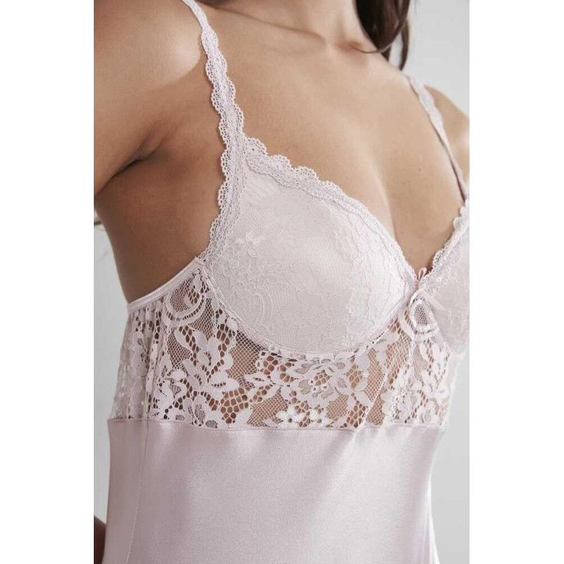 Pierre Cardin Midi Dantel Sabahlık Gecelik Set 4090 Pudra