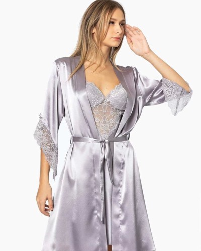 Pierre Cardin Midi Dantel Sabahlık Gecelik Set 4240 Royal