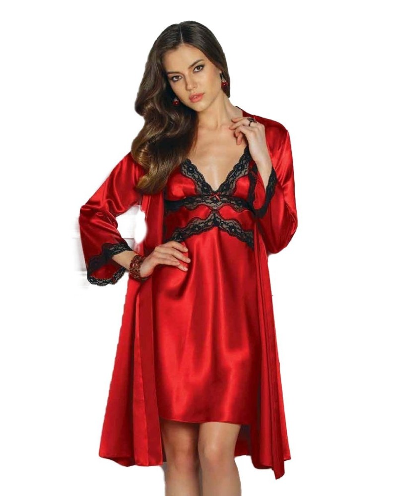 Pierre Cardin Midi Sabahlık Gecelik Set 4306 Ekru S