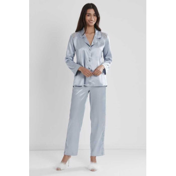 Pierre Cardin Mist Kadın Sırtı Dantel Saten Pijama Takımı 1438