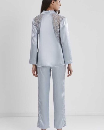 Pierre Cardin Mist Kadın Sırtı Dantel Saten Pijama Takımı 1438 Pierre Cardin Mist Kadın Sırtı Dantel Saten Pijama Takımı 1438