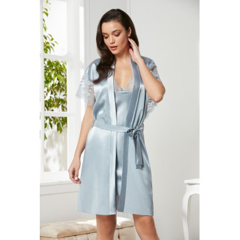 Pierre Cardin Mist Saten Dantelli Gecelik Sabahlık Takım 4438