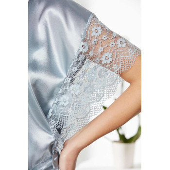 Pierre Cardin Mist Saten Dantelli Gecelik Sabahlık Takım 4438