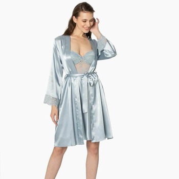 Pierre Cardin Mist Sütyen Kaplı Sabahlık Gecelik Set 4265 