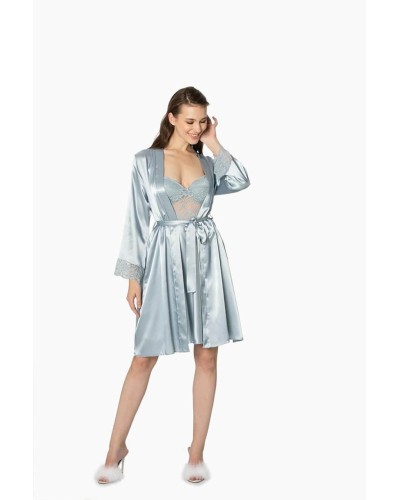 Pierre Cardin Mist Sütyen Kaplı Sabahlık Gecelik Set 4265 