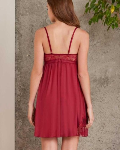 Pierre Cardin Penye Dantelli Gecelik Sabahlık Takım 4010 Bordo Pierre Cardin Penye Dantelli Gecelik Sabahlık Takım 4010 Bordo