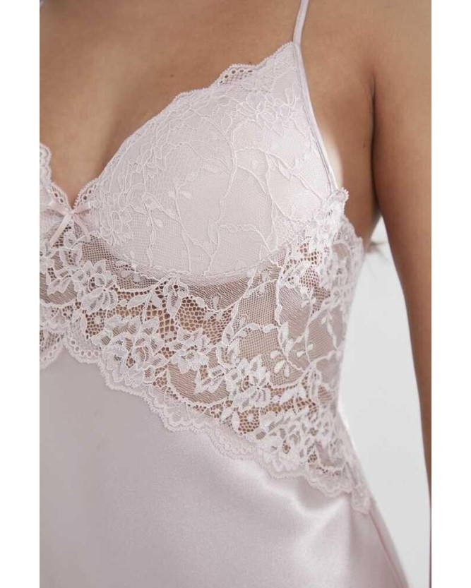 Pierre Cardin Pudra Saten Güpürlü Gecelik 608 Pierre Cardin Pudra Saten Güpürlü Gecelik 608