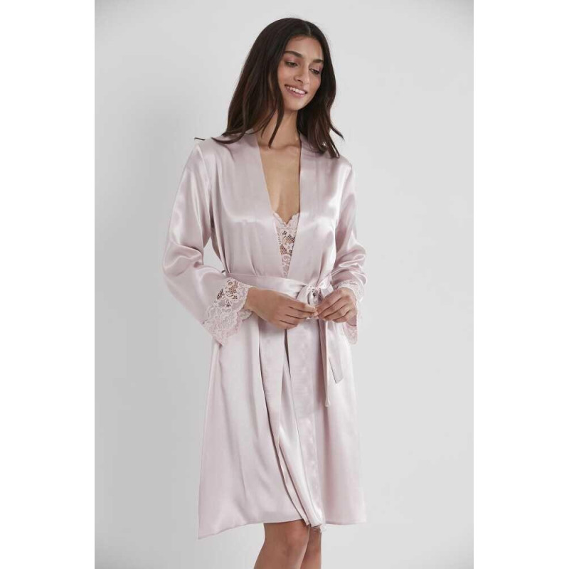 Pierre Cardin Pudra Sütyen Kaplı Sabahlık Gecelik Set 4265