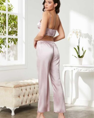 Pierre Cardin Rose Saten 3'lü Pijama Takım 2075 Pierre Cardin Rose Saten 3'lü Pijama Takım 2075