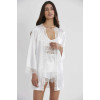 Pierre Cardin Saten 3lü Kimono Şort Takımı 2490 Ekru