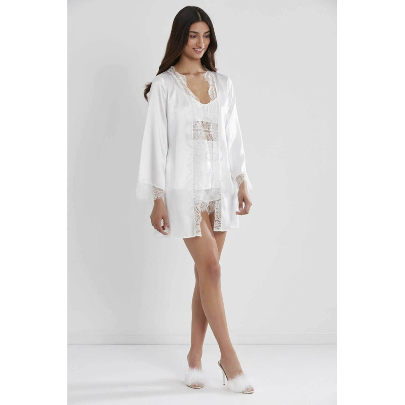 Pierre Cardin Saten 3lü Kimono Şort Takımı 2490 Ekru