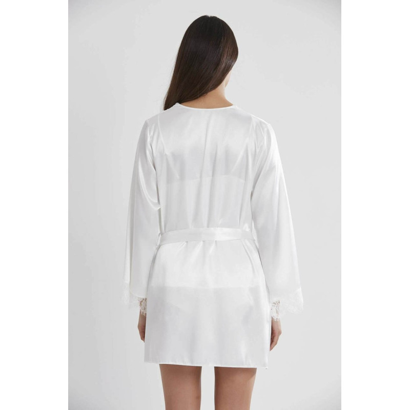 Pierre Cardin Saten 3lü Kimono Şort Takımı 2490 Ekru