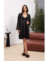 Pierre Cardin Siyah Saten Dantelli Kadın Gecelik Sabahlık Takımı 4510 Pierre Cardin Siyah Saten Dantelli Kadın Gecelik Sabahlık Takımı 4510