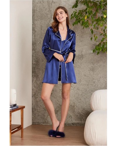 Pierre Cardin Saten 4lü Gecelik Sabahlık Şort Seti Laci 7200