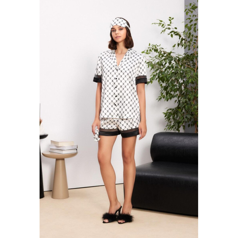 Pierre Cardin Saten Biyeli Kadın Pijama Şort Takımı 1305 Siyah Pierre Cardin Saten Biyeli Kadın Pijama Şort Takımı 1305 Siyah