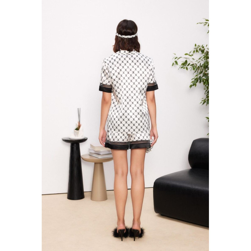 Pierre Cardin Saten Biyeli Kadın Pijama Şort Takımı 1305 Siyah Pierre Cardin Saten Biyeli Kadın Pijama Şort Takımı 1305 Siyah