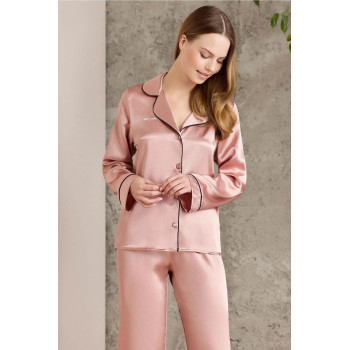 Pierre Cardin Saten Biyeli Pijama Takımı 1200 Brandy