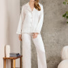 Pierre Cardin Saten Biyeli Pijama Takımı 1200 Ekru