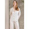 Pierre Cardin Saten Biyeli Pijama Takımı 1200 Ekru