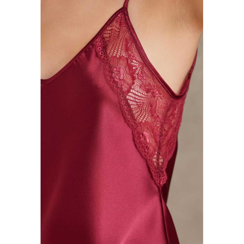 Pierre Cardin Saten Bordo Dörtlü Gelin Çeyiz Seti 7085