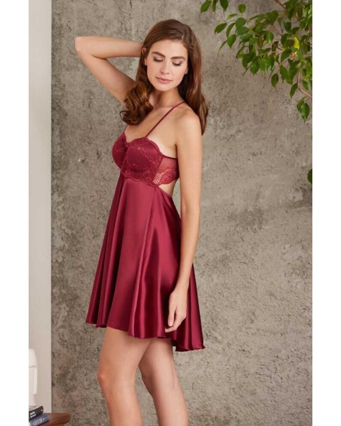 Pierre Cardin Saten Bordo Dörtlü Gelin Çeyiz Seti 7085