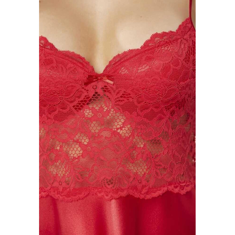 Pierre Cardin Saten Dantelli Gecelik 627 Kırmızı