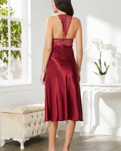 Pierre Cardin Saten Dantelli Gecelik 905 Bordo Pierre Cardin Saten Dantelli Gecelik 905 Bordo