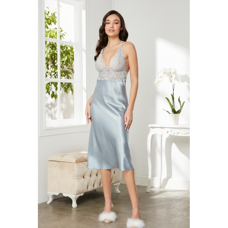 Pierre Cardin Saten Dantelli Gecelik 905 Mist