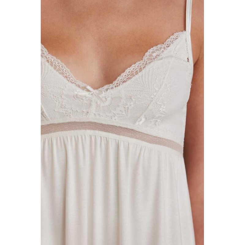 Pierre Cardin Penye Dantelli Gecelik Sabahlık Takım 4010 Ekru
