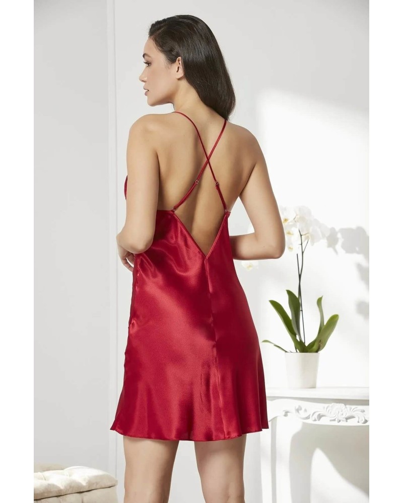 Pierre Cardin Saten Dantelli Gecelik Sabahlık Takım 4280 kırmızı Pierre Cardin Saten Dantelli Gecelik Sabahlık Takım 4280 kırmızı
