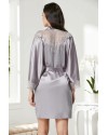 Pierre Cardin Saten Dantelli Gecelik Sabahlık Takım 4280 Royal