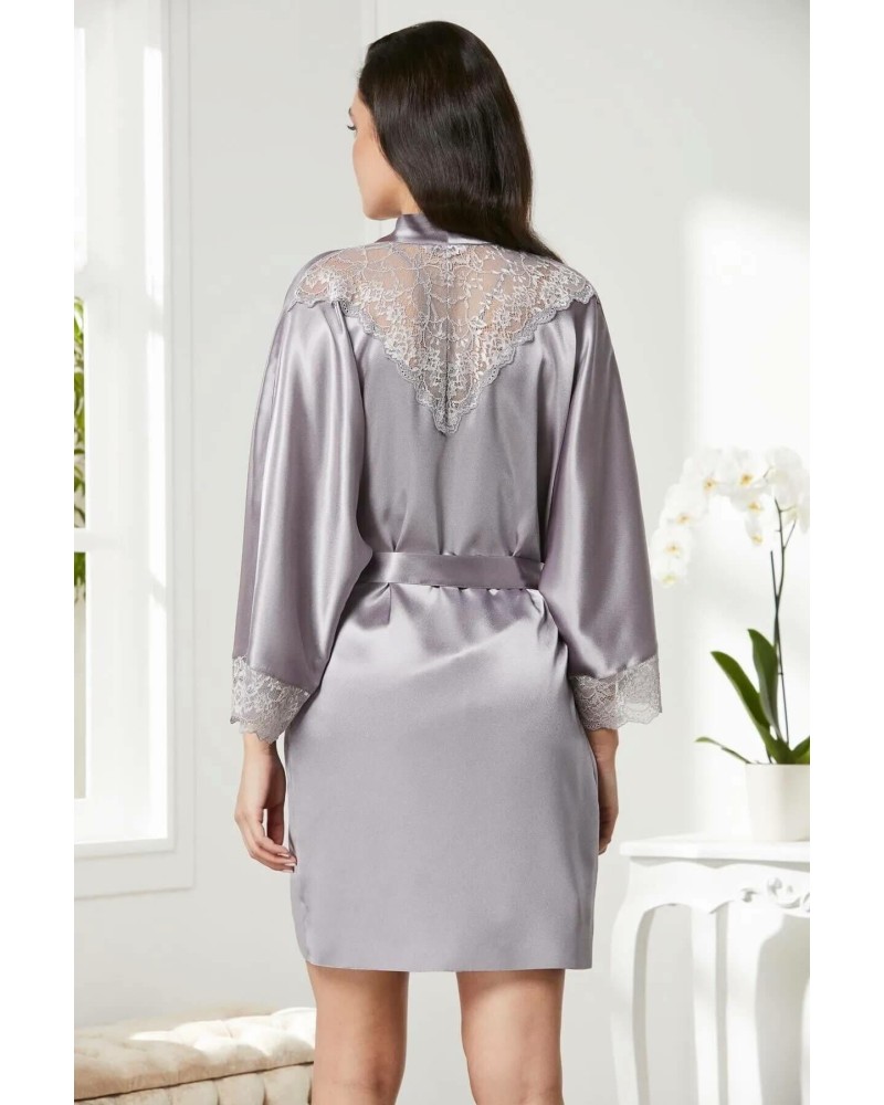 Pierre Cardin Saten Dantelli Gecelik Sabahlık Takım 4280 Royal