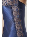 Pierre Cardin Lacivert Saten Dantelli Gecelik Sabahlık Takım 4438