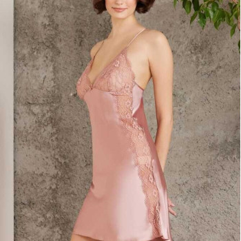 Pierre Cardin Saten Dantelli Gecelik Sabahlık Takım 4438 brndy Pierre Cardin Saten Dantelli Gecelik Sabahlık Takım 4438 brndy