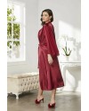 Pierre Cardin Saten Dantelli Gecelik ve Sabahlık Takımı 4375 Bordo