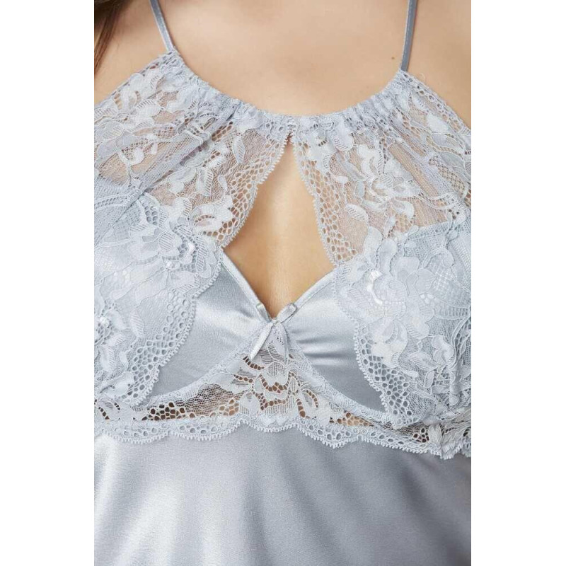 Pierre Cardin Saten Dantelli Gecelik ve Sabahlık Takımı 4375 Mist Pierre Cardin Saten Dantelli Gecelik ve Sabahlık Takımı 4375 Mist
