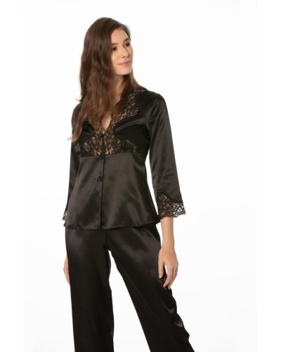 Pierre Cardin Saten Dantelli Kadın Pijama Takımı - 1110 Siyah Pierre Cardin Saten Dantelli Kadın Pijama Takımı - 1110 Siyah
